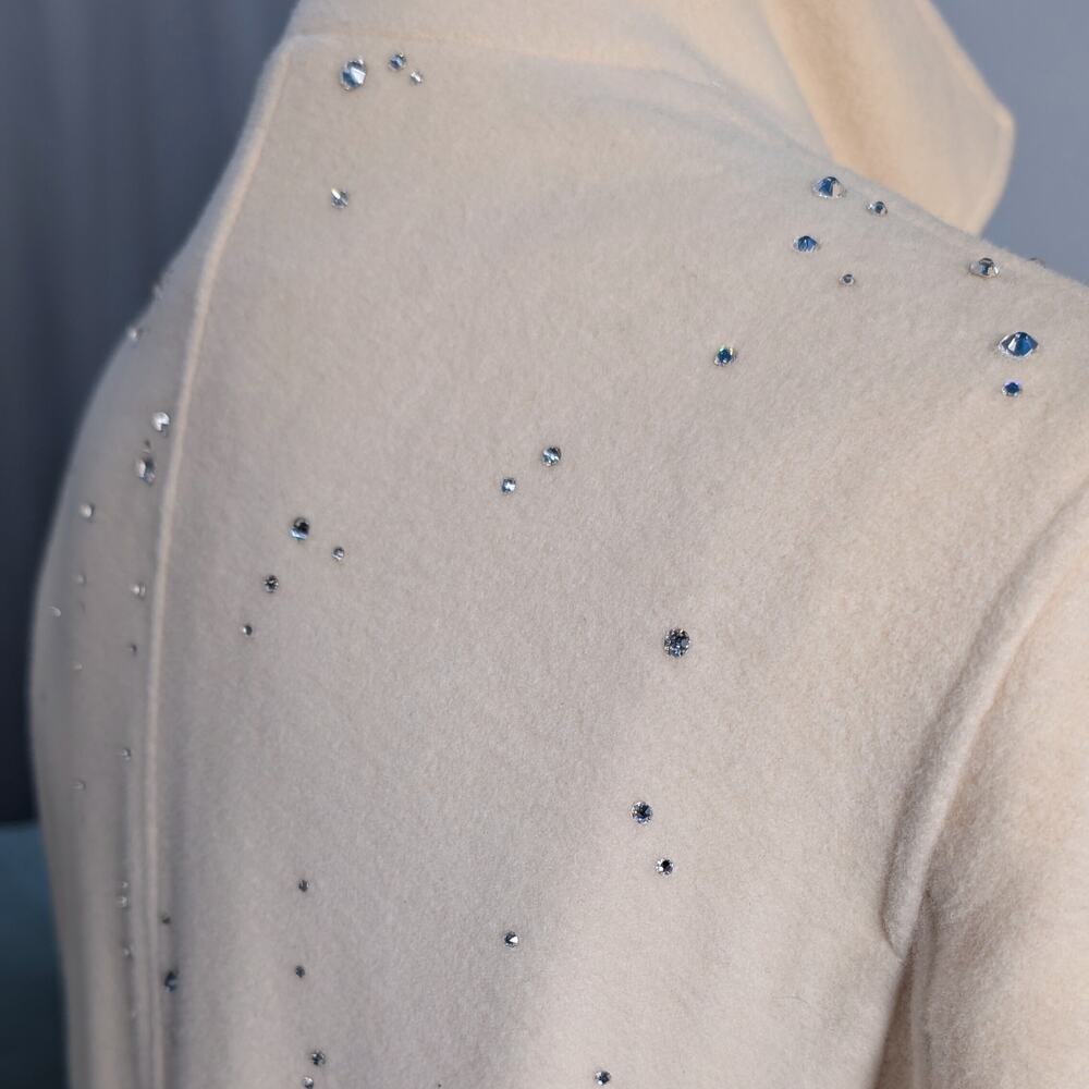 Ralph Lauren 100% Wool Coat with Austrian Crystal Raindrops - XS